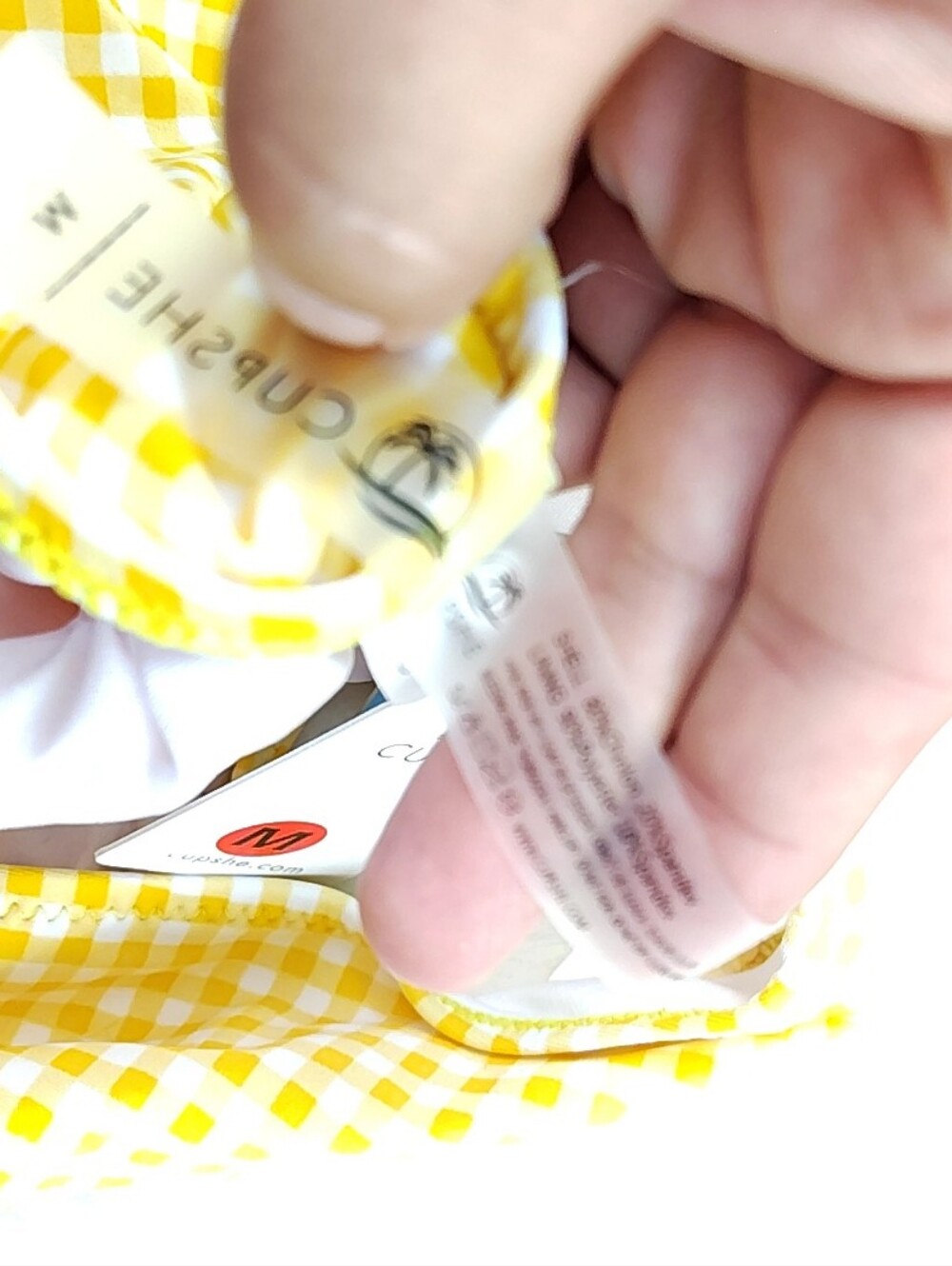 Cupshe Yellow Gingham Ruffle Bikini Size Medium, New With Tags - Picture 7 of 16